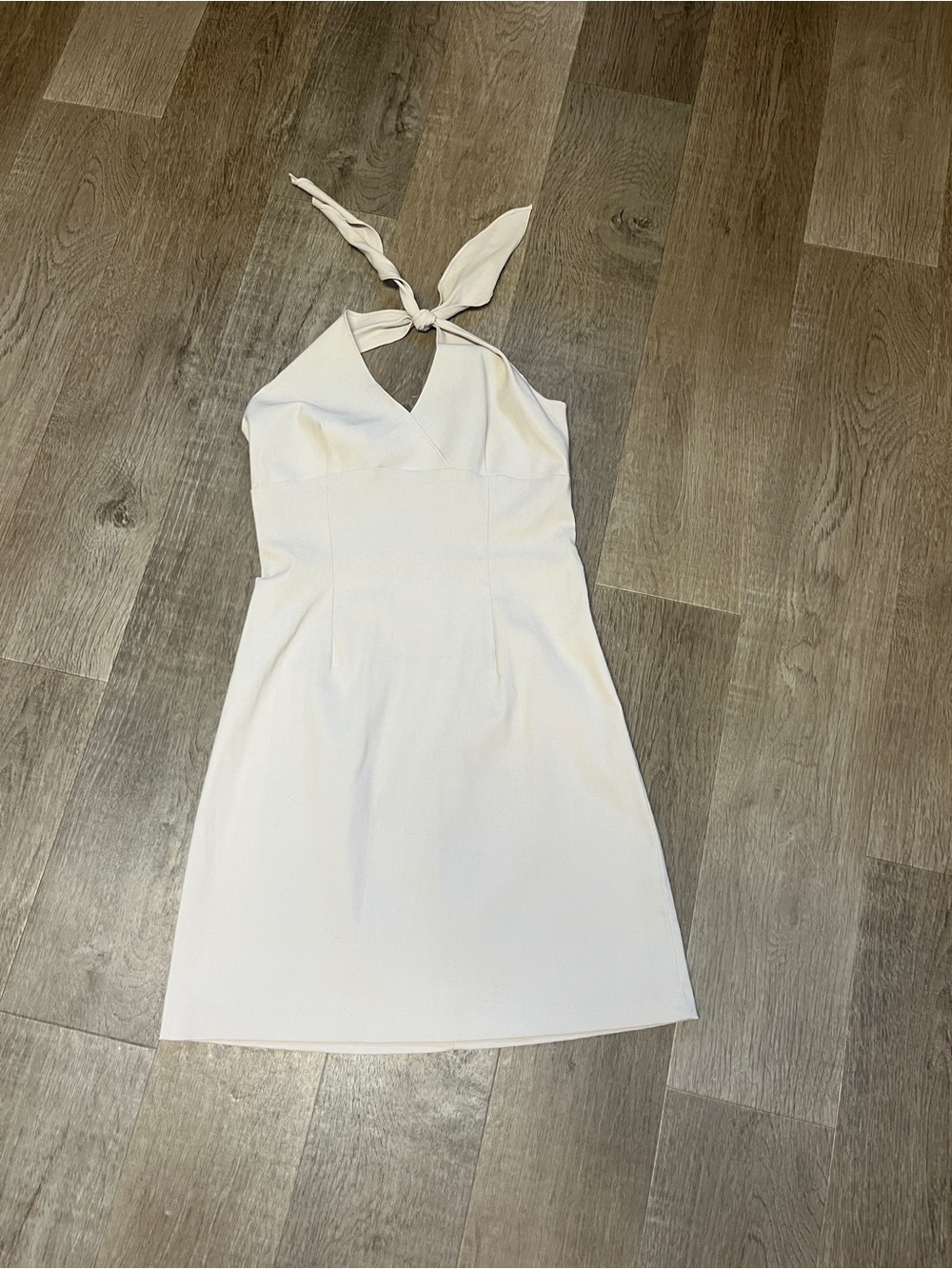Khaki Halter Tie-Back Mini Dress